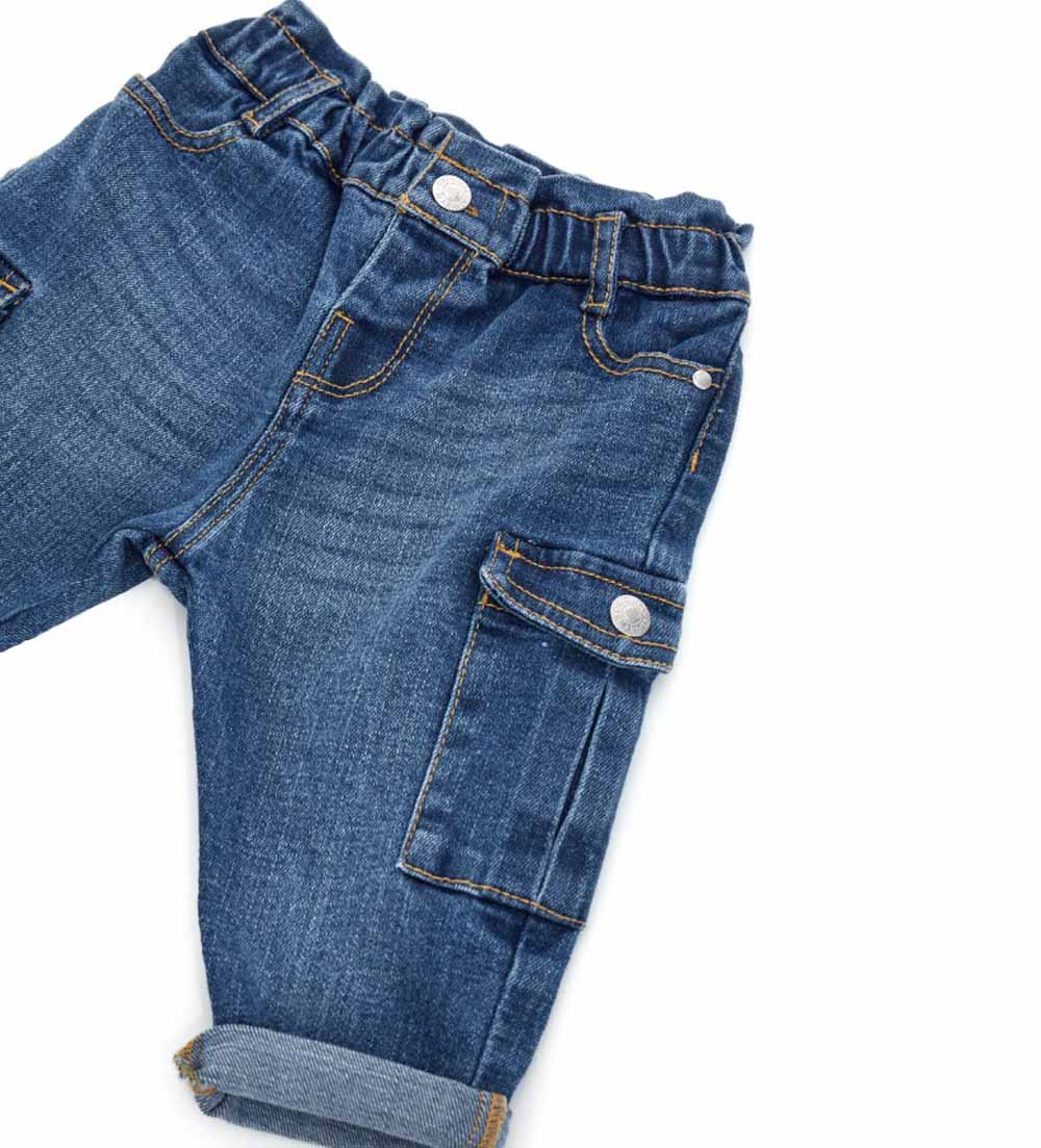 Baby girl's denim cargo jeans