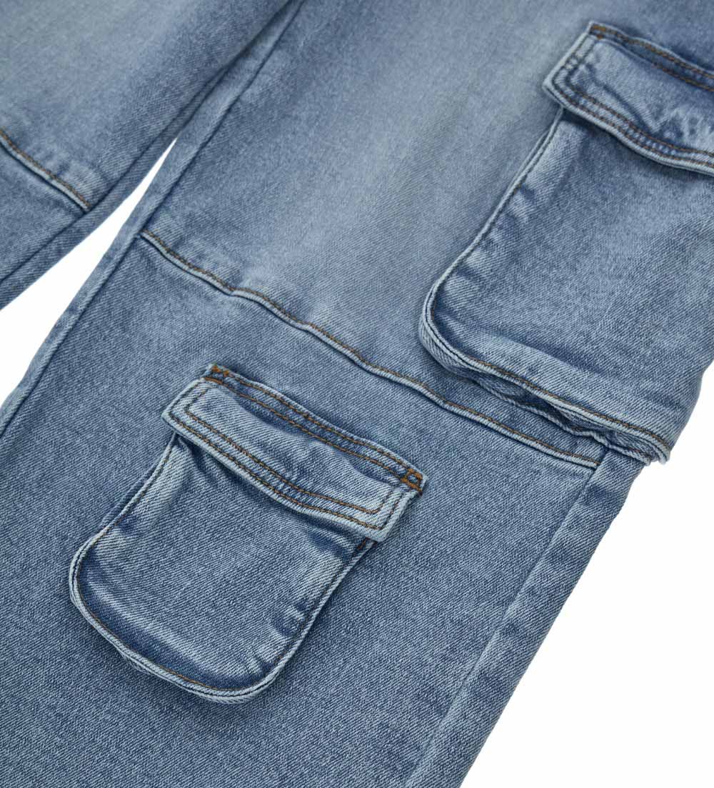 Girl's denim cargo jeans