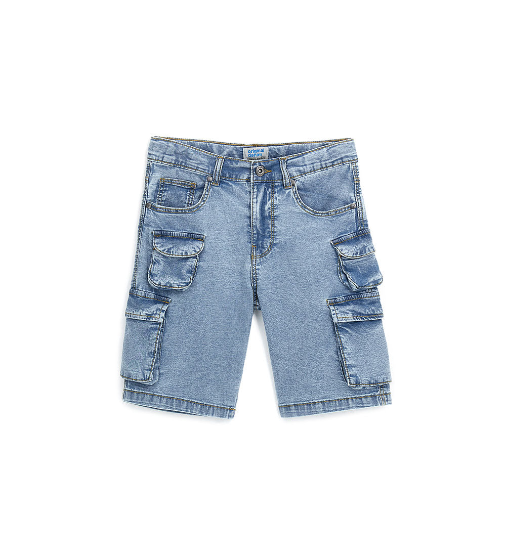 Boy's denim cargo shorts