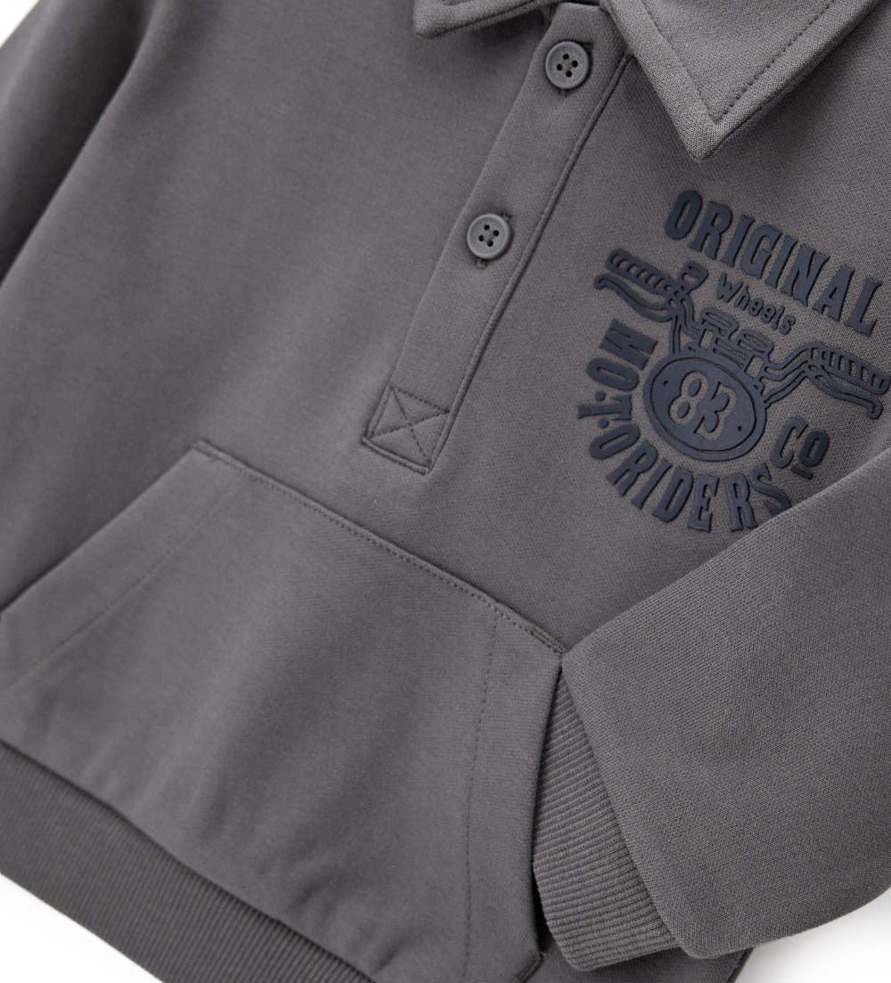 Boy - Jersey Polo Shirt Grey 9 - 12 M