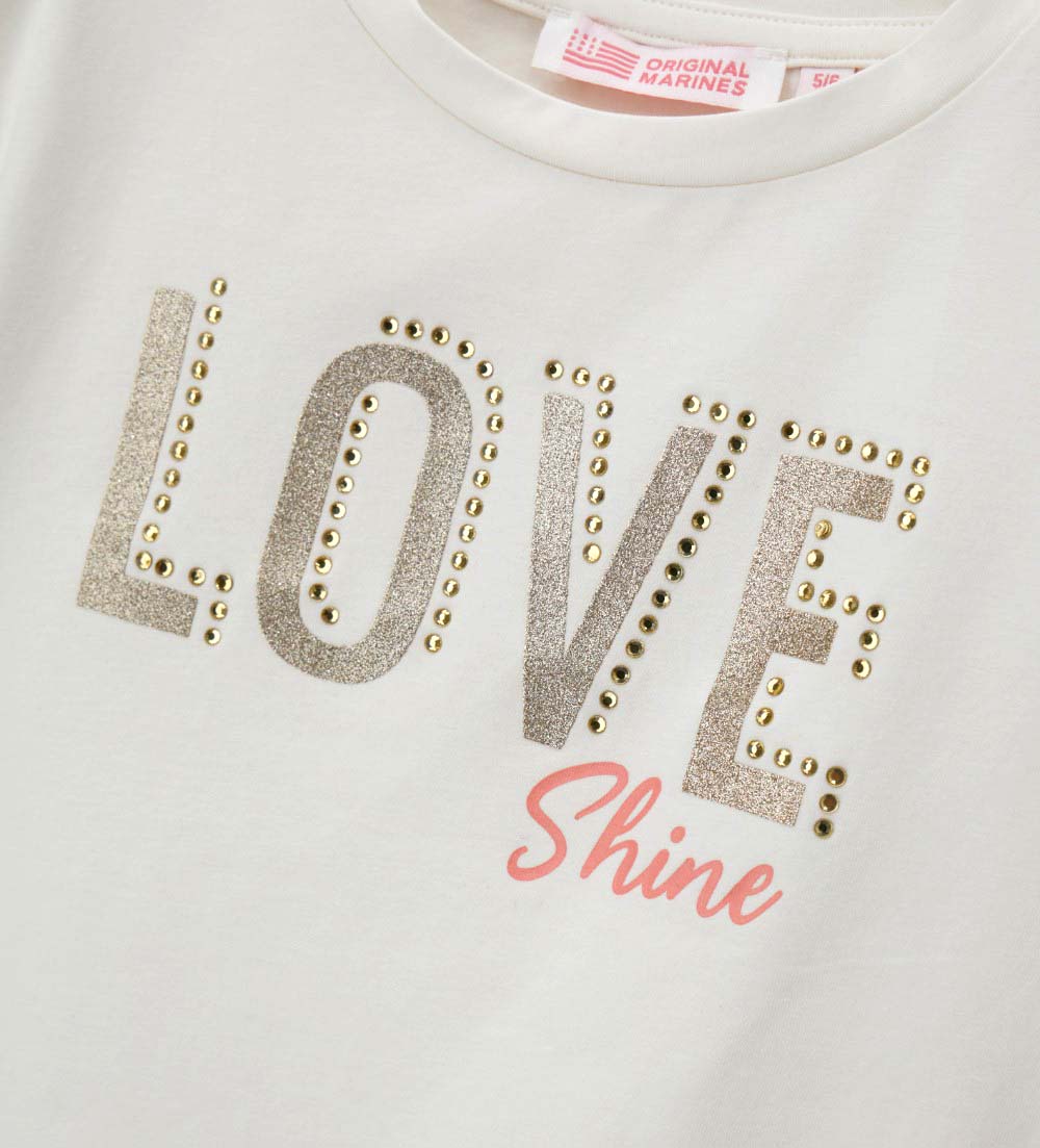 Girl - White glitter T-Shirt 9 - 10 Y Pink