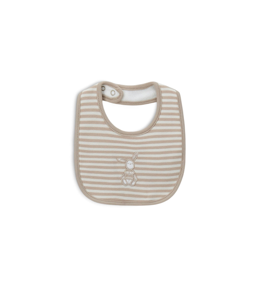 Newborn - Striped Bib Beige UNI