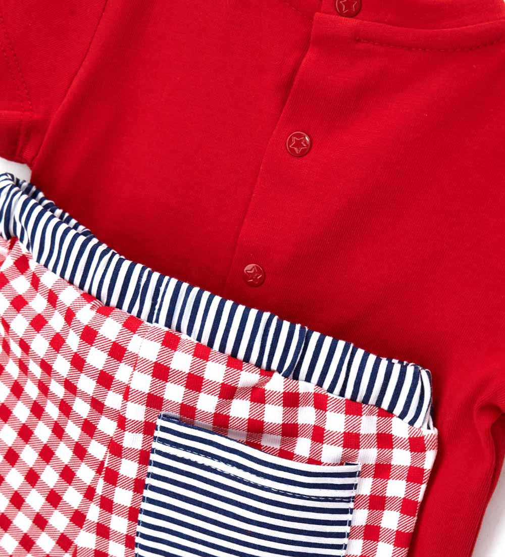 Newborn - T-shirt & bermuda shorts set 1M Red