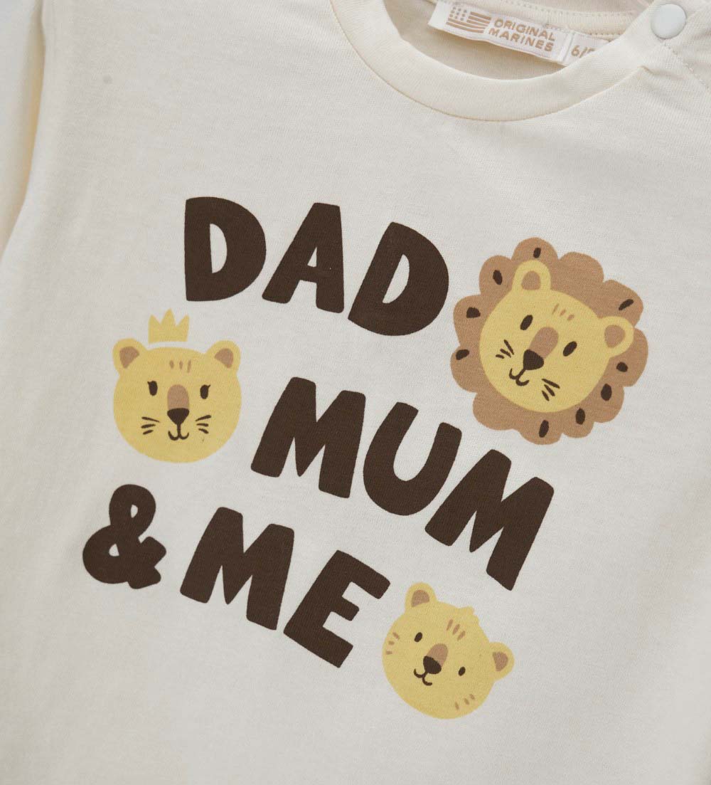 Newborn - Printed T-shirt Off White 9 - 12 M