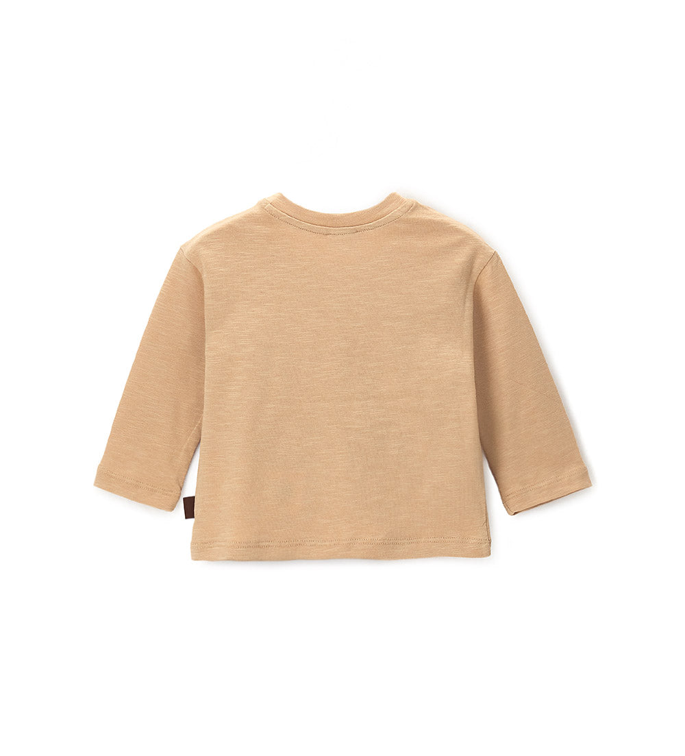 Newborn - Printed T-shirt Beige 9 - 12 M