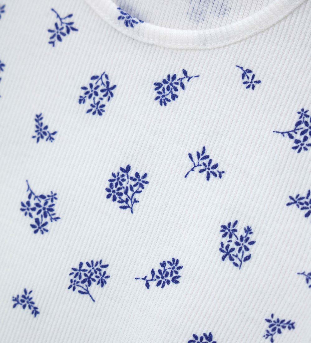 Newborn - T-shirt with flowers White 9 - 12 M