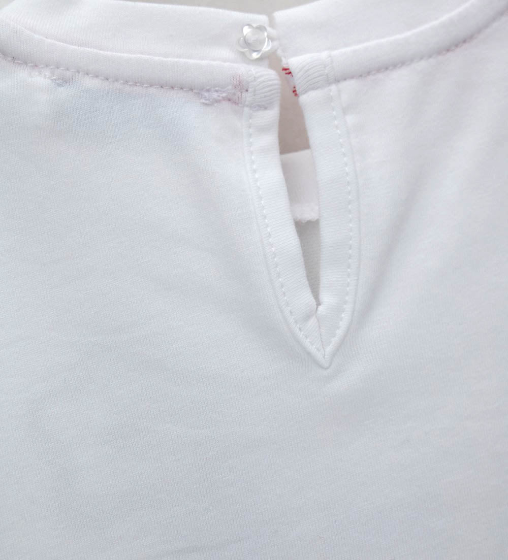 Newborn - T-shirt with embroidery 9 - 12 M White