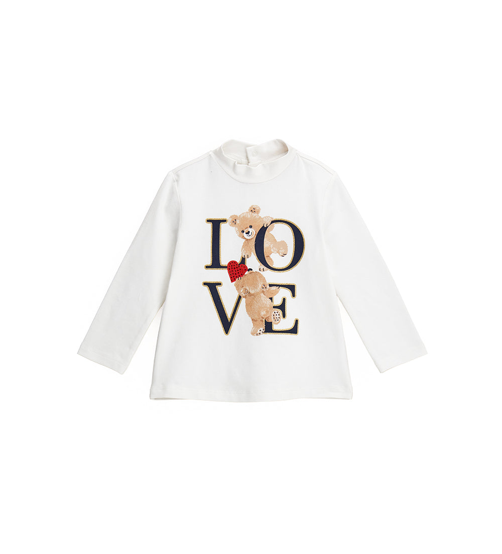 BABY GIRL'S T-SHIRT WITH MOCK NECK-1
