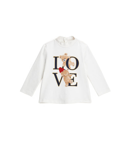 BABY GIRL'S T-SHIRT WITH MOCK NECK-1
