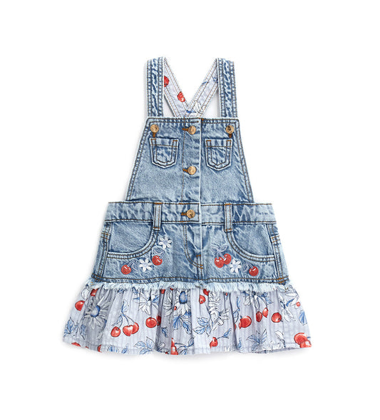 BABY GIRL'S DENIM DUNGAREES-1
