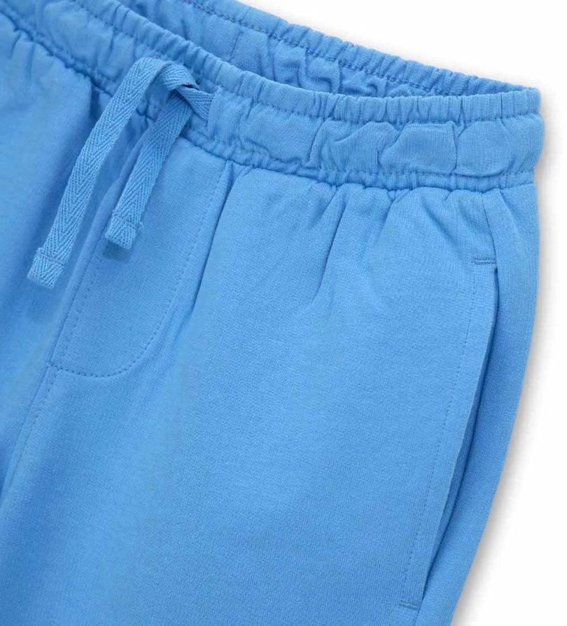 Boy - Cotton fleece bermuda shorts 9 - 10 Y Blue