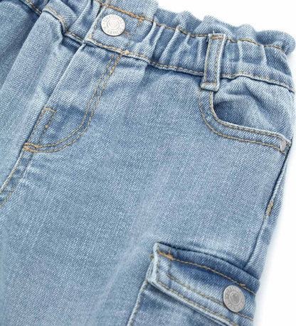 Baby girl's denim cargo jeans