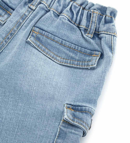 Baby girl's denim cargo jeans