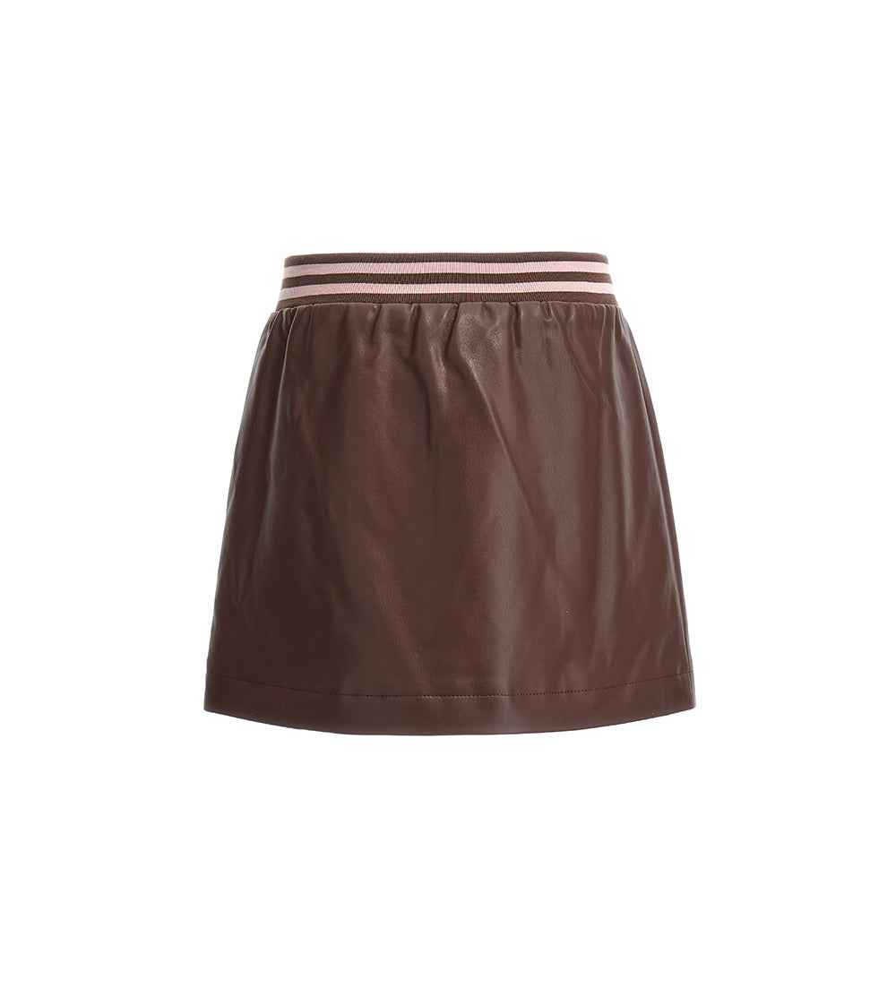 Girl's eco-leather skirt