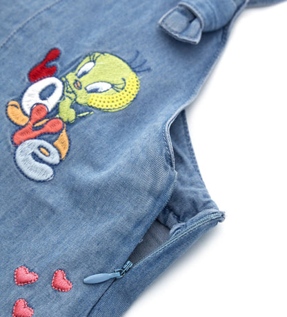 BABY GIRL'S WB TWEETY OVERALL SET