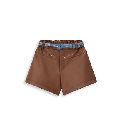 Baby girl's faux leather shorts