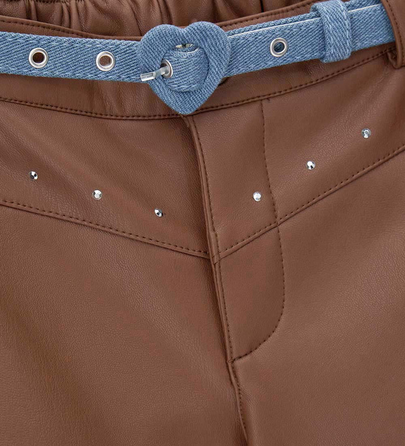 Baby girl's faux leather shorts