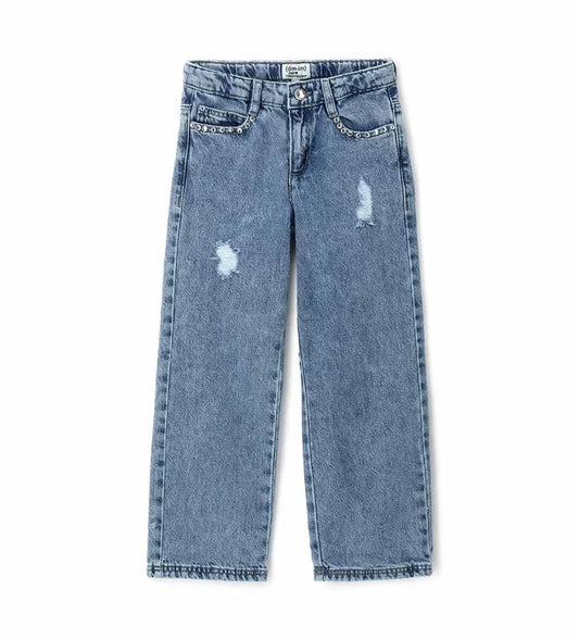 Girl's wide leg jeans