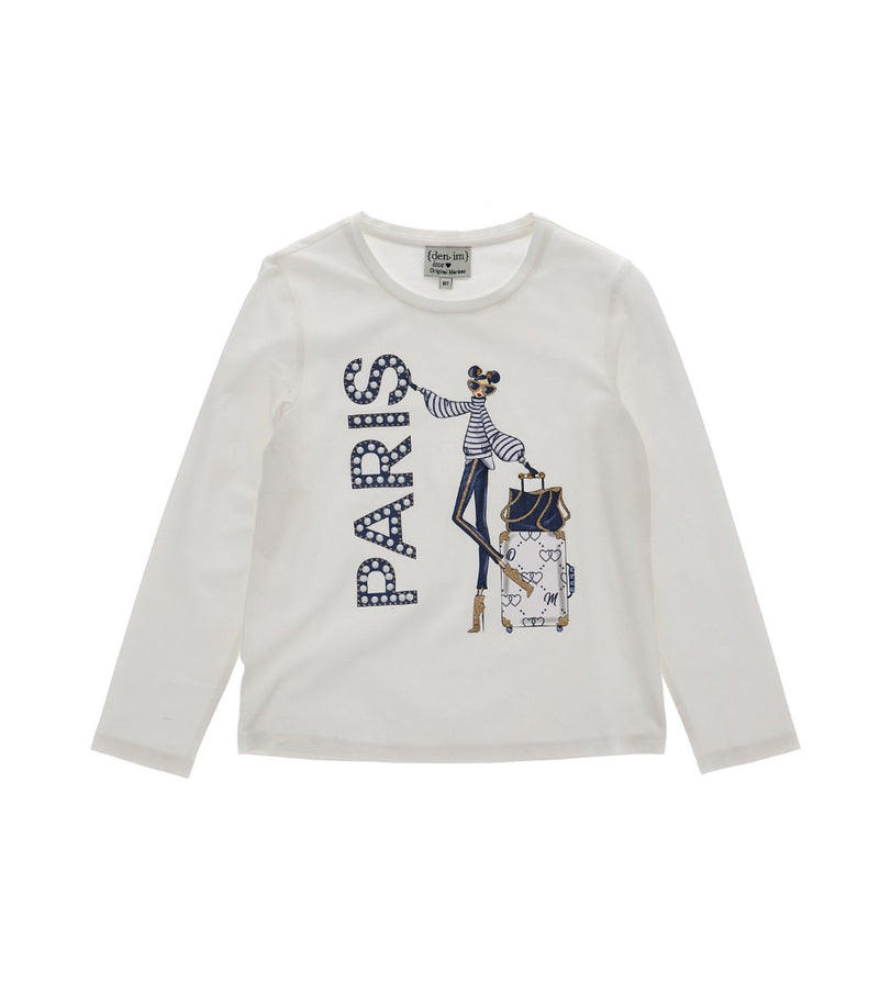 Girl - Pearl Detail T-shirt 9 - 10 Y White
