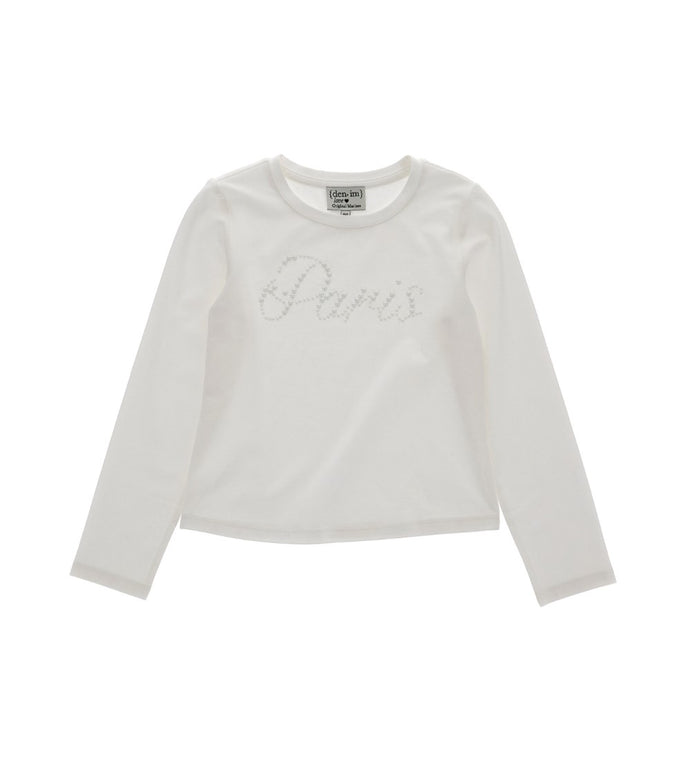 Girl - Pearl Detail T-shirt 9 - 10 Y White