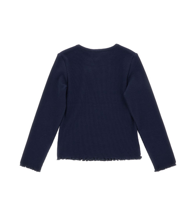 Girl - Laminated Print Ribbed T-shirt 9 - 10 Y Blue