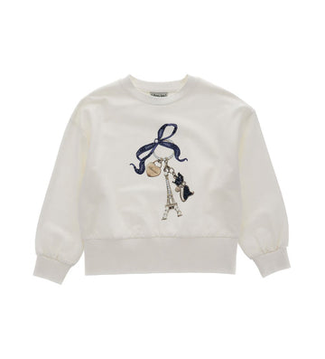 Girl - Pearl Detail Sweatshirt 9 - 10 Y White