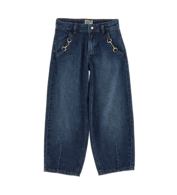 Girl - Barrel Leg Jeans 9 - 10 Y Blue