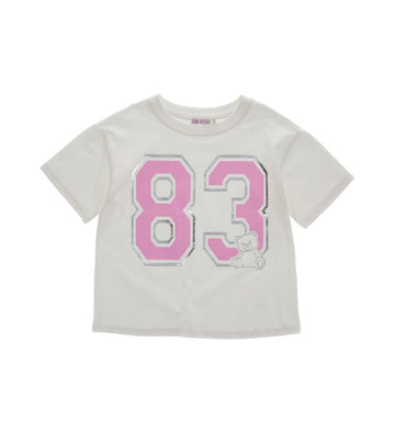 Girl - Metallic Print T-shirt 9 - 10 Y White