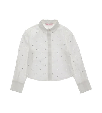 Girl - Rhinestone Detail Shirt 9 - 10 Y White