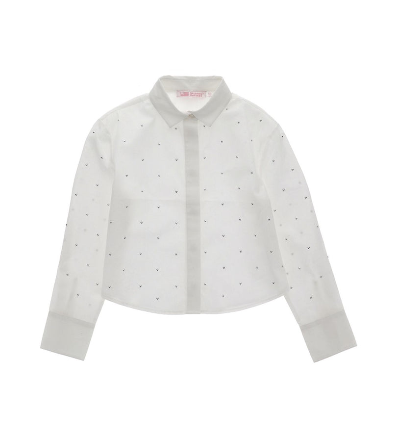 Girl - Rhinestone Detail Shirt 9 - 10 Y White