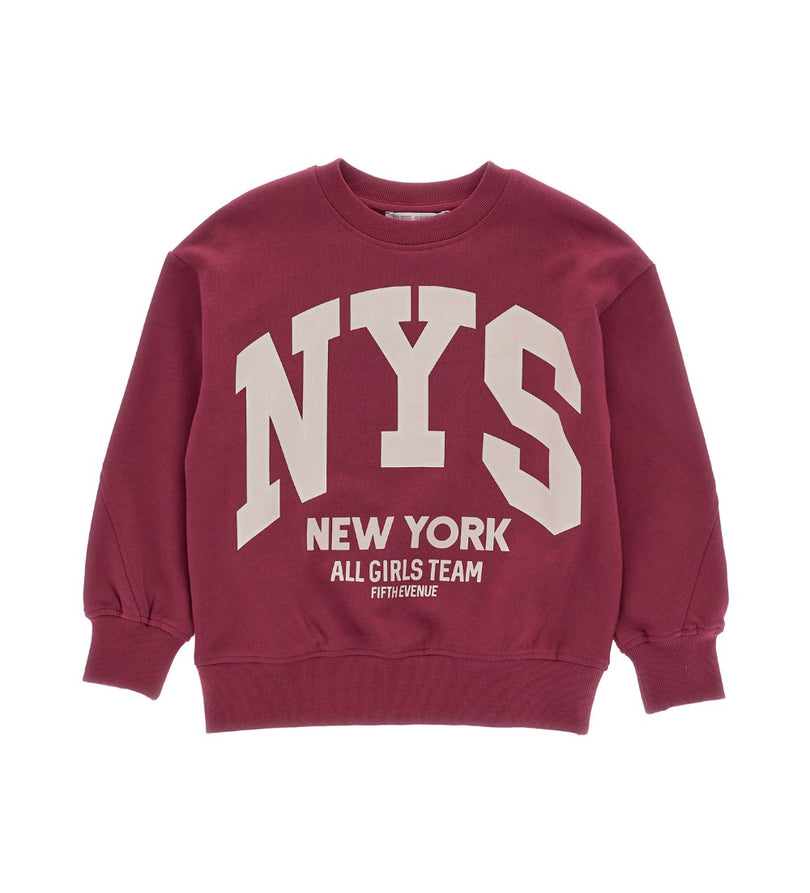 Girl - Stretch Cotton Printed Sweatshirt 9 - 10 Y Pink