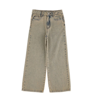 Girl - Studded Jeans 9 - 10 Y Beige