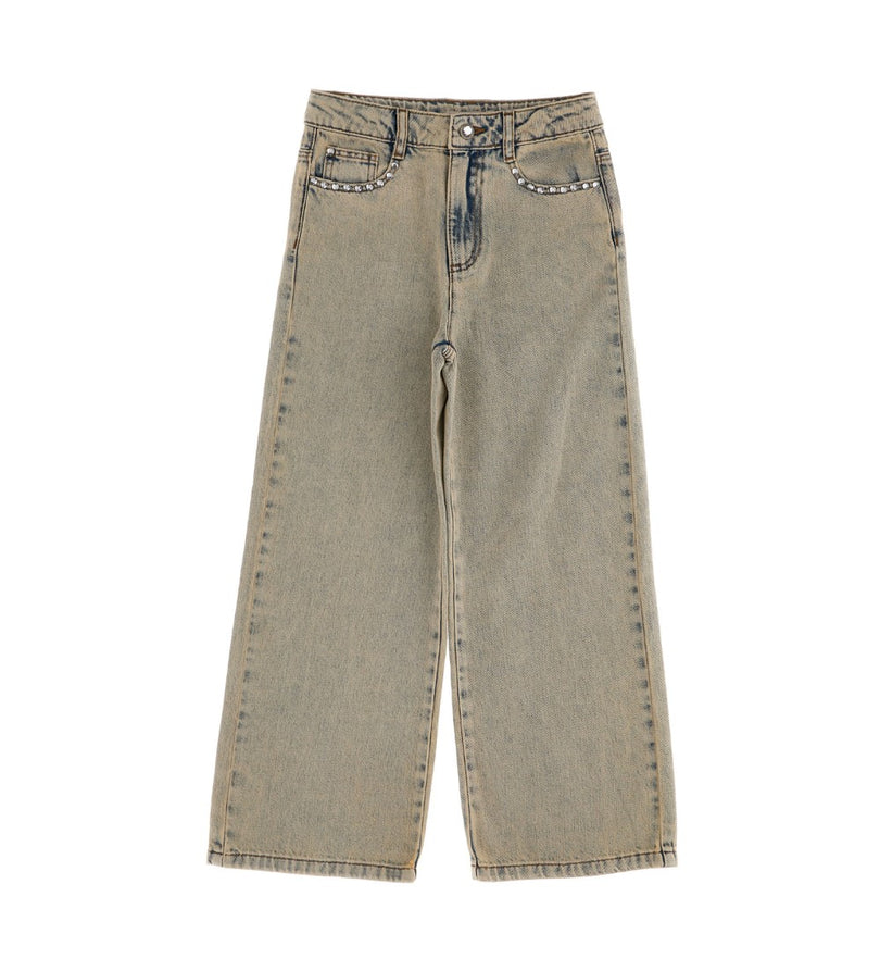 Girl - Studded Jeans 9 - 10 Y Beige