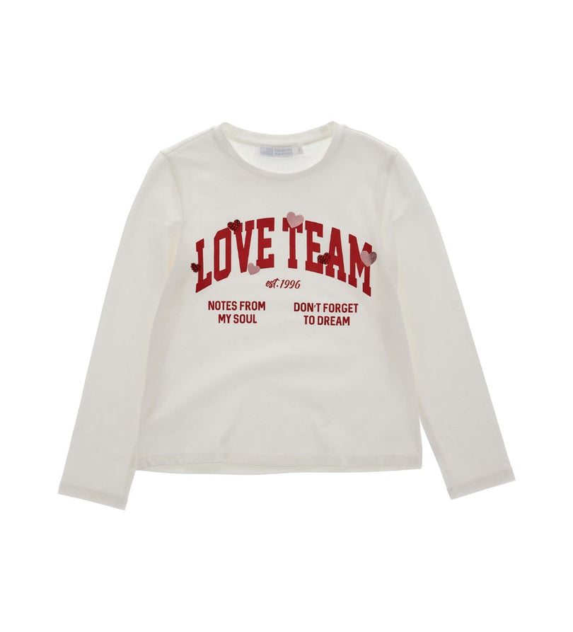 Girl - Printed Rhinestone T-Shirt 9 - 10 Y Off White