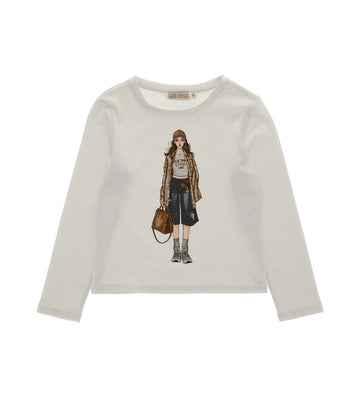 Girl - Studded T-Shirt 9 - 10 Y Off White