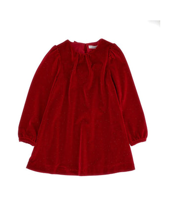 Girl - Velvet Dress 9 - 10 Y Red