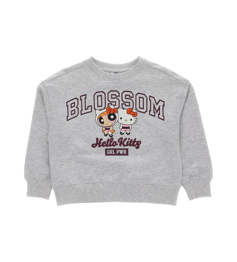 Girl - Puff Print Sweatshirt 9 - 10 Y Grey