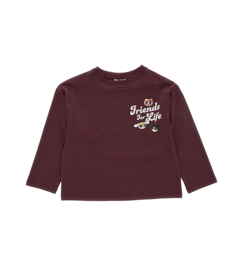 Girl - Front and Back Print T-Shirt 9 - 10 Y Burgundy