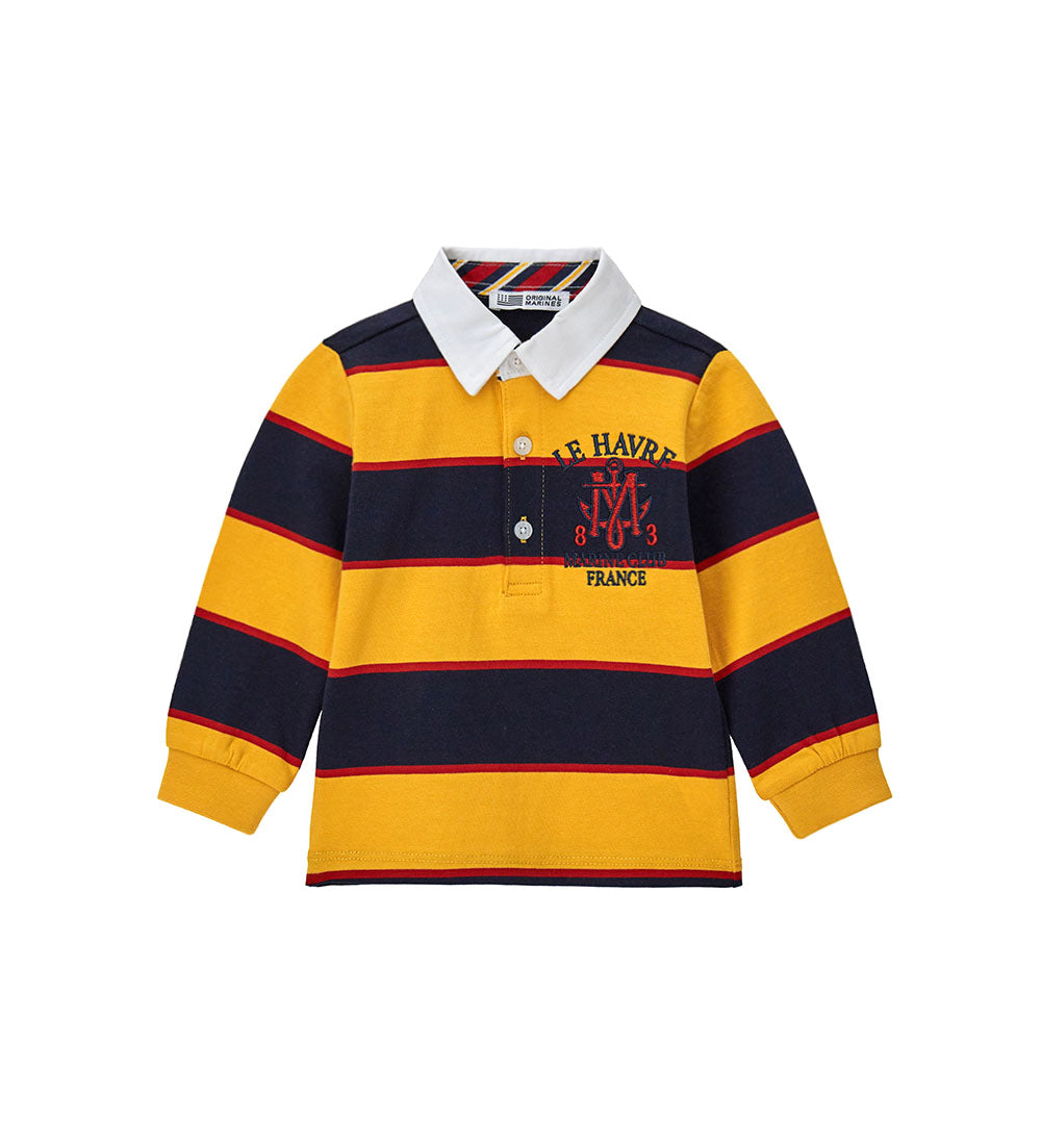 Boy - Striped polo shirt 9 - 12 M Yellow