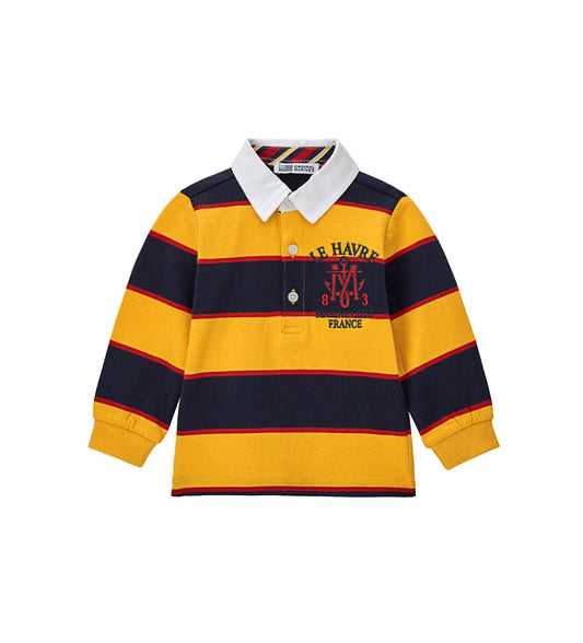 Boy - Striped polo shirt 9 - 12 M Yellow