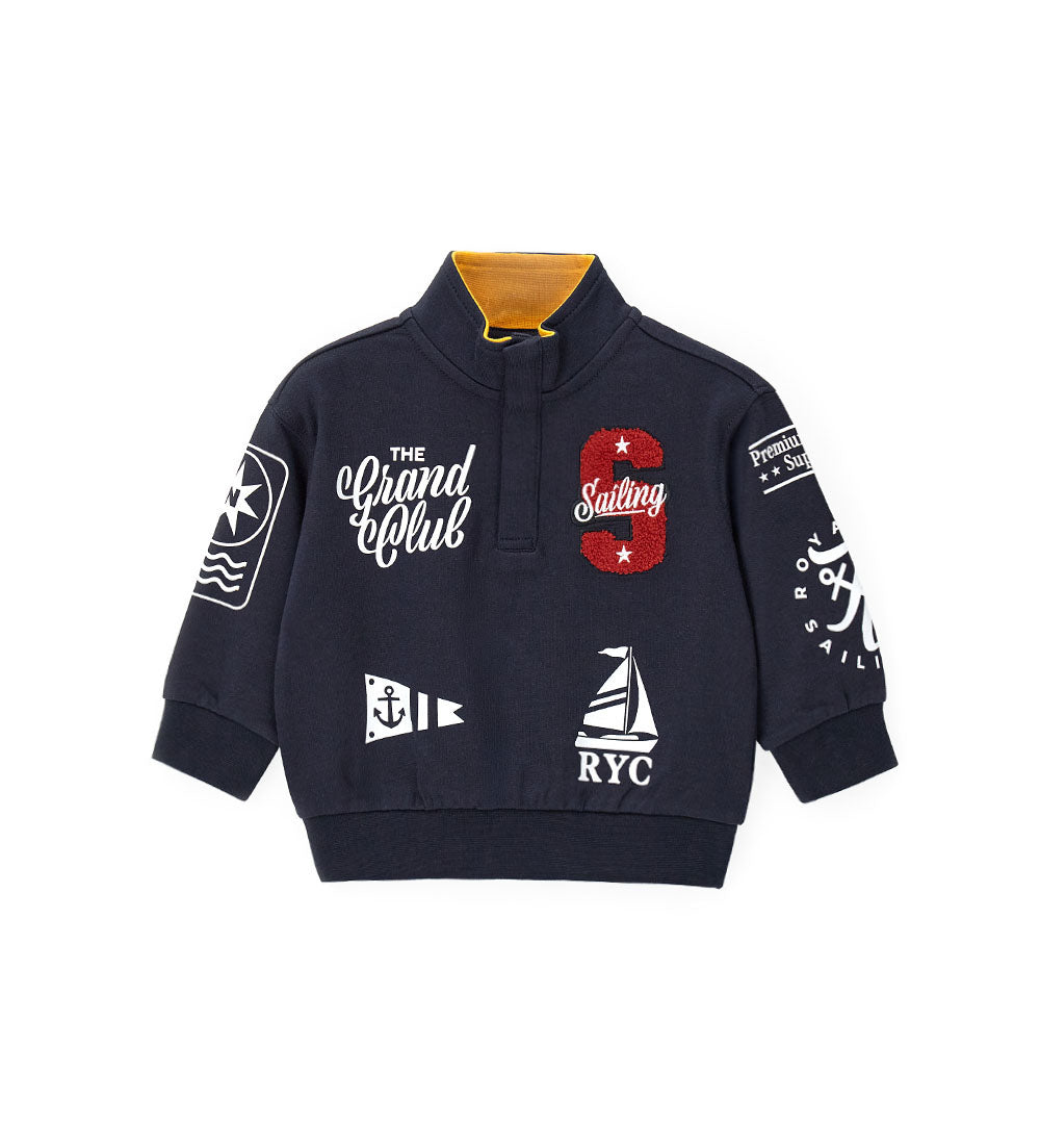 Boy - Sweatshirt with prints 9 - 12 M Blue
