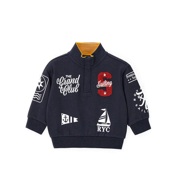 Boy - Sweatshirt with prints 9 - 12 M Blue