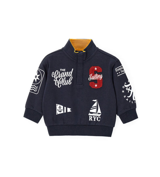 Boy - Sweatshirt with prints 9 - 12 M Blue