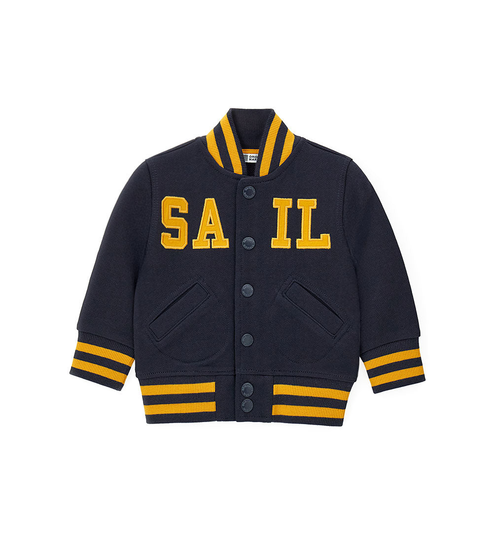 Boy - Cotton fleece bomber jacket 9 - 12 M Blue