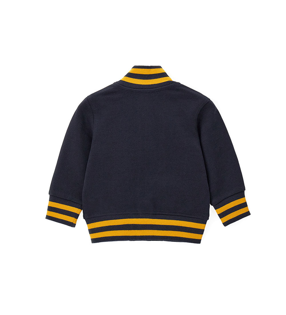 Boy - Cotton fleece bomber jacket 9 - 12 M Blue