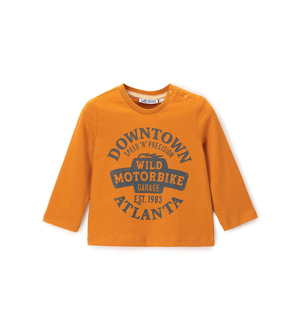 Boy - Printed T-shirt Orange 9 - 12 M