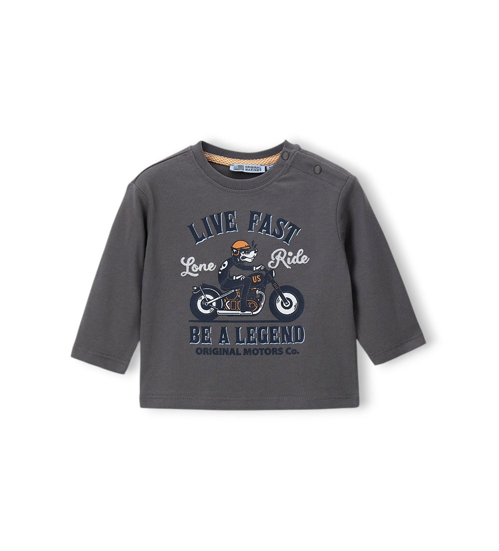 Boy - Printed T-shirt Grey 9 - 12 M