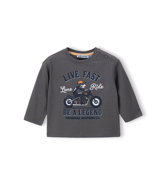 Boy - Printed T-shirt Grey 9 - 12 M