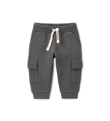 Boy - Elasticated trousers Grey 9 - 12 M
