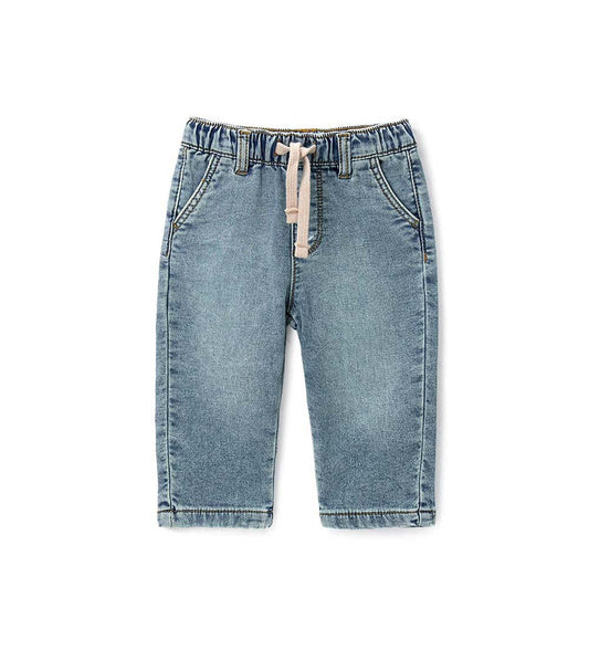 Boy - Denim sweatpants Denim 9 - 12 M